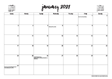 2021 Australian Printable Calendar - Fancy Title
