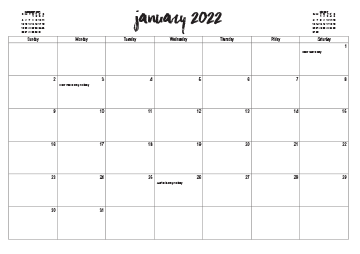 2022 Australian Printable Calendar - Fancy Title