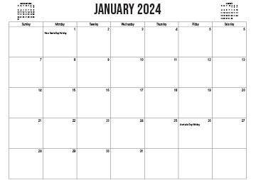 2024 Australian Printable Calendar - Standard Title