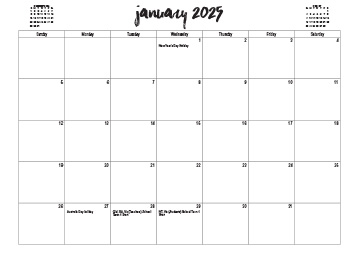 2025 Australian Printable Calendar - Fancy Title